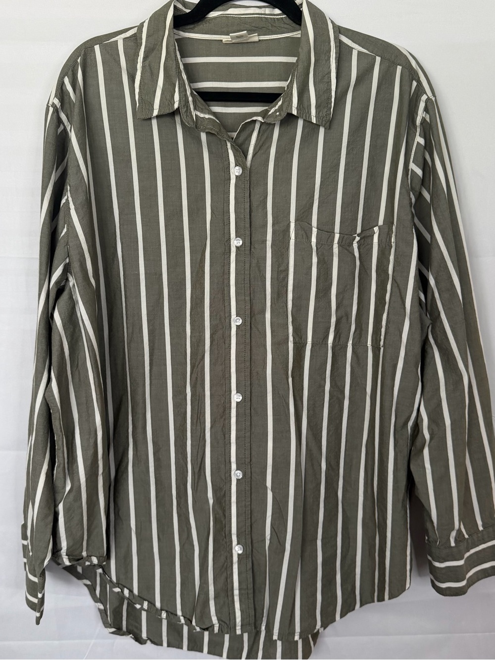 a.n.a A NEW APPROACH Striped Button Down Shirt Oversized XLT Career Cotton Modal